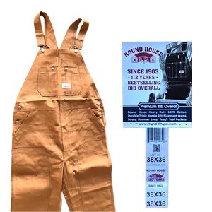 Bib overalls tan canvas 38 x 36 workware construction heavyduty NWOT outdoors